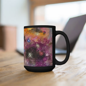 Watercolor Nebula Original Art - Black Mug 15oz